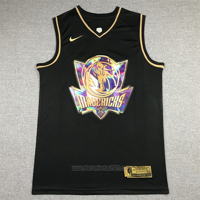 Camiseta Golden Edition Dallas Mavericks Luka Doncic #77 2021-22 Negro